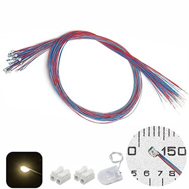 ZZHOB 25PCS PreWired 0805 SMD LEDsLight Mode Continuous Warm White Light Micro LED Light Emitting Diode with Assembly Accessories Warm White 25pcs