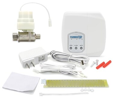 FloodStop DishwasherToilet Leak Detector Kit with Automatic Water ShutOff and VisualAudible Alarms 38 Compression
