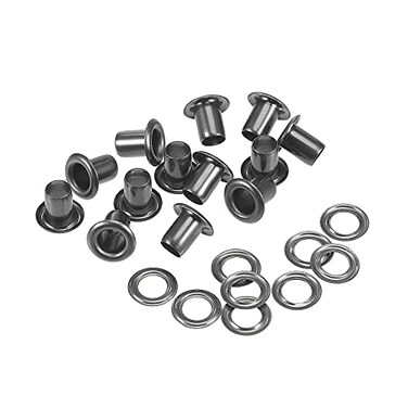 uxcell Grommets Eyelets with Washers Kit 8 x 4 x 7mm Copper Grommet Chrome Plated for DIY or Craft Projects Black 100 Set