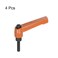 HARFINGTON 4pcs Adjustable Clamping Lever Handles M5 x 25mm Male Thread Bolt Knobs Rotating Screw Locking Quick Release Ratchet Push Button Handle Orange