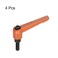 HARFINGTON 4pcs Adjustable Clamping Lever Handles M6 x 16mm Male Thread Bolt Knobs Rotating Screw Locking Quick Release Ratchet Push Button Handle Orange
