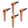 HARFINGTON 4pcs Adjustable Clamping Lever Handles M6 x 16mm Male Thread Bolt Knobs Rotating Screw Locking Quick Release Ratchet Push Button Handle Orange