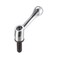 uxcell M10 x 25mm Handle Adjustable Clamping Lever Thread Push Button Ratchet Male Threaded Stud Knobs Locking Rotating Screw Handles Quick Release Bolt Silver Tone
