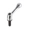 uxcell M10 x 25mm Handle Adjustable Clamping Lever Thread Push Button Ratchet Male Threaded Stud Knobs Locking Rotating Screw Handles Quick Release Bolt Silver Tone