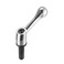uxcell M12 x 40mm Handle Adjustable Clamping Lever Thread Push Button Ratchet Male Threaded Stud Knobs Locking Rotating Screw Handles Quick Release Bolt Silver Tone