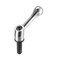 uxcell M12 x 40mm Handle Adjustable Clamping Lever Thread Push Button Ratchet Male Threaded Stud Knobs Locking Rotating Screw Handles Quick Release Bolt Silver Tone