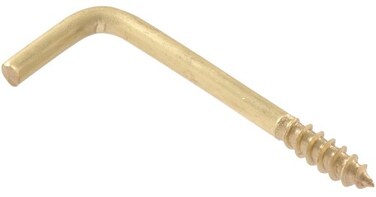 Hardware Essentials 852429 Square Bend Hook Brass 0106 x 34 5 Pack