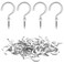 Biaungdo 60 Pcs 1 Ceiling Cup Hooks SelfTapping Screws White