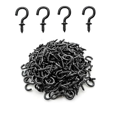 IDEALSV Small Black Ceiling Hooks 12 Screwin Light Hooks DIY Jewelry Hook 60Pack