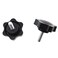 HAHIYO Hex Handle Threaded Knobs Star Bump Shape M6 20mm Screw Length 32mm Head Diameter Clamping Handgrip Nut Screw Combined Tightly Solid Plum No Tool Needed for Table Stand Deck Plastic 2pcs