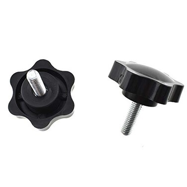 HAHIYO Hex Handle Threaded Knobs Star Bump Shape M6 20mm Screw Length 32mm Head Diameter Clamping Handgrip Nut Screw Combined Tightly Solid Plum No Tool Needed for Table Stand Deck Plastic 2pcs