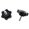 HAHIYO Hex Handle Threaded Knobs Star Bump Shape M6 20mm Screw Length 32mm Head Diameter Clamping Handgrip Nut Screw Combined Tightly Solid Plum No Tool Needed for Table Stand Deck Plastic 2pcs
