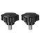 HARFINGTON 2pcs Star Knobs M10 x 16mm 304 Stainless Steel Threaded Stud 46mm Plastic 6Star Head Hand Tightening Thumb Screw Clamping Jig Knob Handle Black