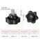 HARFINGTON 2pcs Star Knobs M10 x 16mm 304 Stainless Steel Threaded Stud 46mm Plastic 6Star Head Hand Tightening Thumb Screw Clamping Jig Knob Handle Black