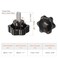 HARFINGTON 2pcs Star Knobs M10 x 20mm 304 Stainless Steel Threaded Stud 46mm Plastic 6Star Head Hand Tightening Thumb Screw Clamping Jig Knob Handle Black