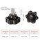 HARFINGTON 2pcs Star Knobs M10 x 20mm 304 Stainless Steel Threaded Stud 46mm Plastic 6Star Head Hand Tightening Thumb Screw Clamping Jig Knob Handle Black