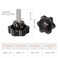 HARFINGTON 2pcs Star Knobs M10 x 32mm 304 Stainless Steel Threaded Stud 46mm Plastic 6Star Head Hand Tightening Thumb Screw Clamping Jig Knob Handle Black