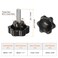 HARFINGTON 2pcs Star Knobs M10 x 32mm 304 Stainless Steel Threaded Stud 46mm Plastic 6Star Head Hand Tightening Thumb Screw Clamping Jig Knob Handle Black