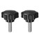 HARFINGTON 2pcs Star Knobs M10 x 32mm 304 Stainless Steel Threaded Stud 46mm Plastic 6Star Head Hand Tightening Thumb Screw Clamping Jig Knob Handle Black