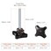 HARFINGTON 2pcs Star Knobs M8 x 70mm Male Thread Plastic 4Star Stud Knob Hand Tightening Clamping Screw Replacement Threaded Handle Black
