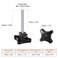HARFINGTON 2pcs Star Knobs M8 x 70mm Male Thread Plastic 4Star Stud Knob Hand Tightening Clamping Screw Replacement Threaded Handle Black