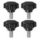 HARFINGTON 4pcs Star Knobs M12 x 25mm 304 Stainless Steel Threaded Stud 46mm Plastic 6Star Head Hand Tightening Thumb Screw Clamping Jig Knob Handle Black