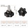 HARFINGTON 4pcs Star Knobs M12 x 25mm 304 Stainless Steel Threaded Stud 46mm Plastic 6Star Head Hand Tightening Thumb Screw Clamping Jig Knob Handle Black