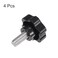 HARFINGTON 4pcs Star Knobs M12 x 25mm 304 Stainless Steel Threaded Stud 46mm Plastic 6Star Head Hand Tightening Thumb Screw Clamping Jig Knob Handle Black