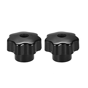uxcell 2pcs Star Knobs M10 Metric Female Thread 485mm 7Point Star Plastic Head Through Hole Brass Insert Screwin Threaded Hand Knob Clamping Handles Jig Knobs Black
