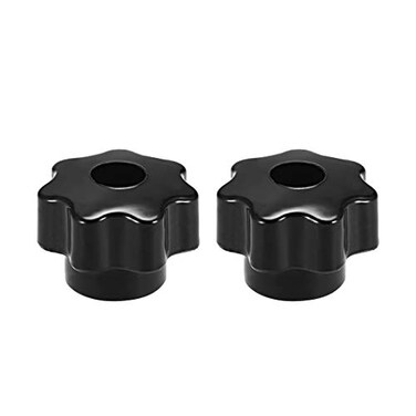 uxcell 2pcs Star Knobs M6 Metric Female Thread 31mm 7Point Star Plastic Head Through Hole Brass Insert Screwin Threaded Hand Knob Clamping Handles Jig Knobs Black