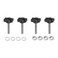 uxcell 4pcs Star Clamping Knobs with Nuts Washers M8 x 45mm Metric 304 Stainless Steel Male Thread 38mm 6Star Plastic Head Threaded Stud Hand Knobs Handles Thumb Screws Black