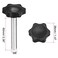 ZLYY Black M8 x 60mm Thread Replacement Star Hand Screwon Knobs Hex Quick Clamping Bolt Knob Pack of 4 Set
