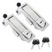 Bonsicoky 2 Pcs Compression Latch Lock Zinc Alloy Trigger Latch Lock Adjustable Lever Hand Operated Compression Latch with Raised Trigger with KeysSilver
