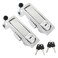 Bonsicoky 2 Pcs Compression Latch Lock Zinc Alloy Trigger Latch Lock Adjustable Lever Hand Operated Compression Latch with Raised Trigger with KeysSilver