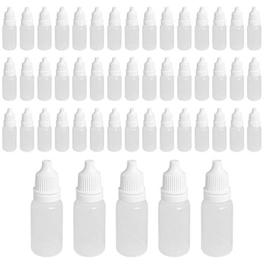 erioctry 50Pcs 30ML Empty Plastic Dropper Dropping BottlesDrops of Plug Can Removable Portable Plastic Refillable Bottles Containers 30ml