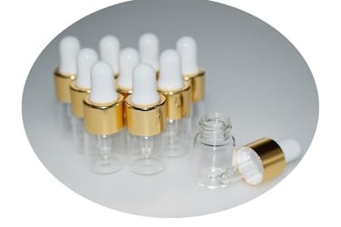 Hustar Small Dropper Bottle 10pcs 2ml Mini Sample Dropper Bottles Mini Makeup Containers for Travel Liquids Tiny Glass