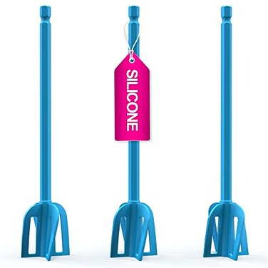 Pixiss Bidirectional Epoxy Paint Mixer 3 Reusable Silicone Paddles Multipurpose Drill Attachment Stirrer
