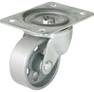Shepherd Hardware 9782 4Inch Cast Iron Swivel Plate Caster 500lb Load CapacitySilver
