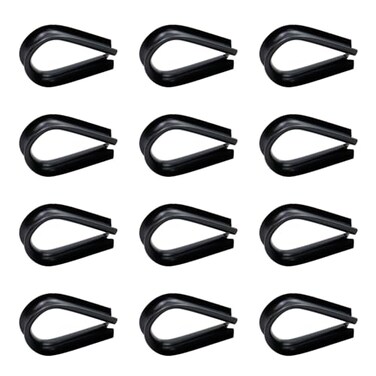 Antrader M6 Stainless Steel Thimble for 14 Diameter Wire Rope Cable Thimbles Rigging12 Pack Black