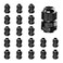 AMPELE Cable Gland 20 Pack PG7 Waterproof Adjustable 356mm Nylon Cable Glands Joints With Gaskets BlackPG7