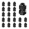 AMPELE Cable Gland 20 Pack PG7 Waterproof Adjustable 356mm Nylon Cable Glands Joints With Gaskets BlackPG7