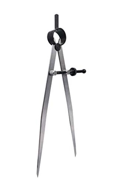 ZLKSKER 8 Inch Adjustable Lockable Steel Wing Divider Leather Compass for Woodworking Leather Craft Marking Scribe Tool