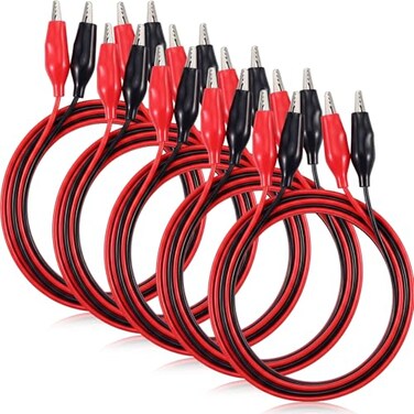 EBOOT 10 Pcs Alligator Clips Electrical 40 Inches Test Leads with Alligator Clips Doubleended Jumper Wires for Electrical Testing Circuit Connection Experiment