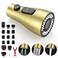 PerPaiMe Kitchen Faucet Sprayer Head Replacement with 15 Adapters Pull Down Faucet Spray Head Pull Out Faucet Sprayer Nozzle 3 Function Kitchen Tap Spray Spout Part Connector Brushed Gold