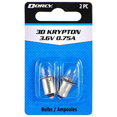 Dorcy 3D36Volt 075A Flange Base Krypton Replacement Bulb 2Pack 411661 Silver
