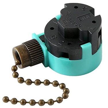 Akahttbn Ceiling Fan Switch ZE268S6 3 Speed 4 Wire Bronze Zing Ear For Ceiling Light Fans Lamps and Wall Lights Pull Chain Switch Replacement OnOff with Pull Chain1 Pack