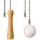 Akahttbn Baseball and Baseball Bats Ceiling Fan Pull Chain Ornaments Extenderwith 12 Silver Bead Chain Fan Pulls