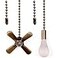 Aoprofree Ceiling Fan Pull Chain Fan Pulls Set with Connector 2 PCS 12 Inches Beaded Ball Fan Pull Chain Bronze
