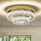 ECOBRT Gold Crystal Chandelier Flush Mount Ceiling Light 98 Surface Mount LED Fixture with Builtin Light Mini Bedroom Light 6000K