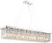 Siljoy Modern Rectangular Crystal Chandelier 47 Rectangle Raindrop Hanging Ceiling Pendant Light Fixture Adjustable Height for Kitchen Island Dining Room Polished Chrome Finish L47 x W10 x H10